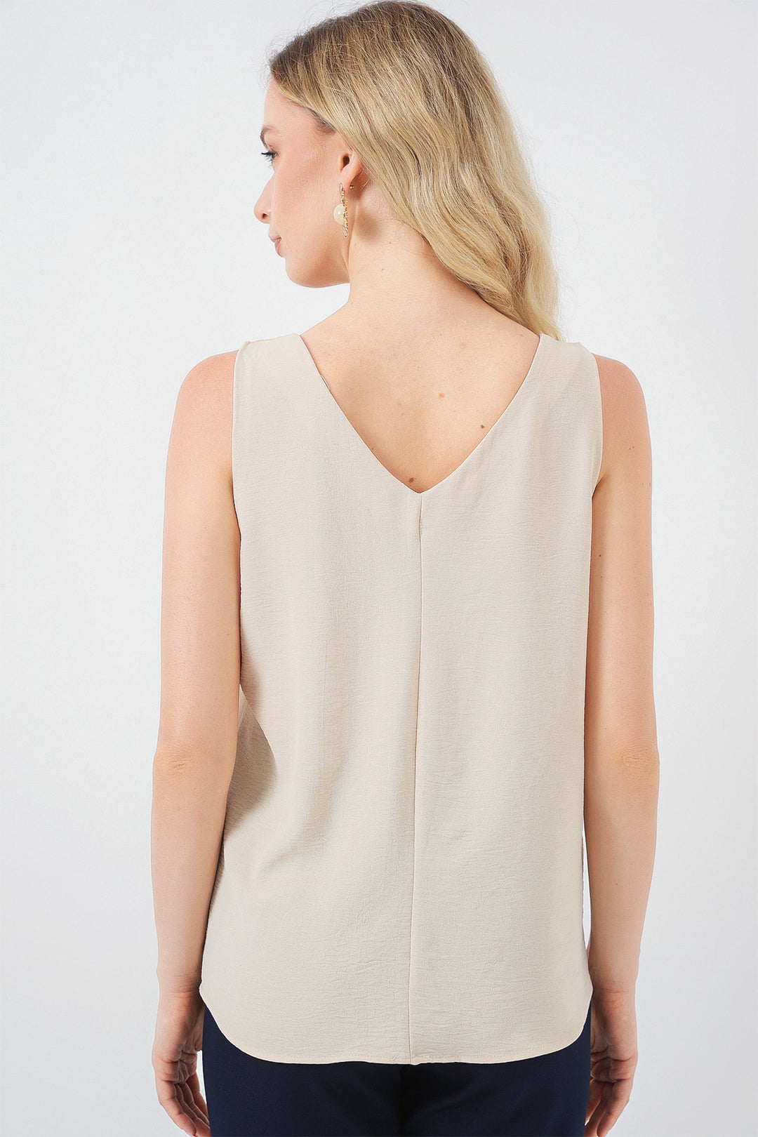 Bigdart Blouse sans manches à décolleté en V 950 - Écru