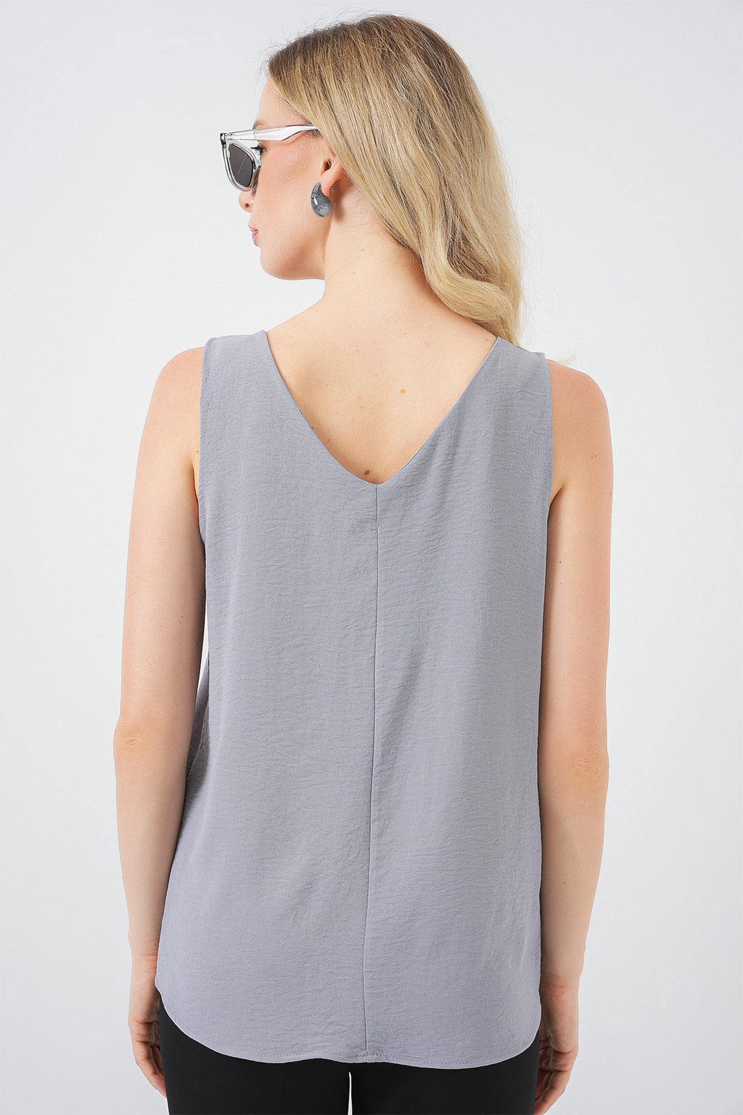 Bigdart Blouse sans manches en V 950 - Gris