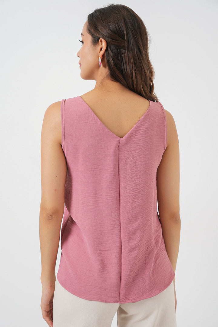 Bigdart Top sans manches à col en V 950 - Rose poudré