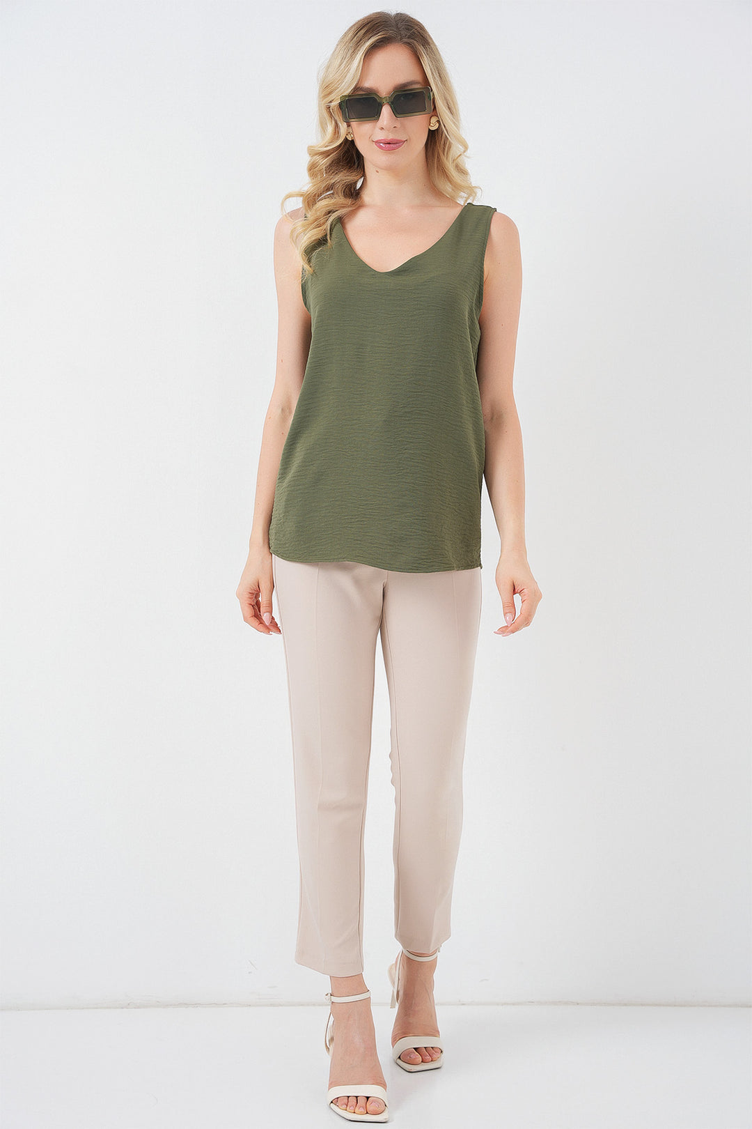 Bigdart Blouse sans manches à décolleté en V 950 - Kaki