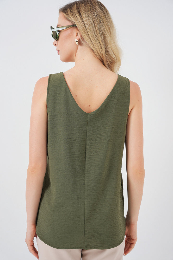 Bigdart Blouse sans manches à décolleté en V 950 - Kaki
