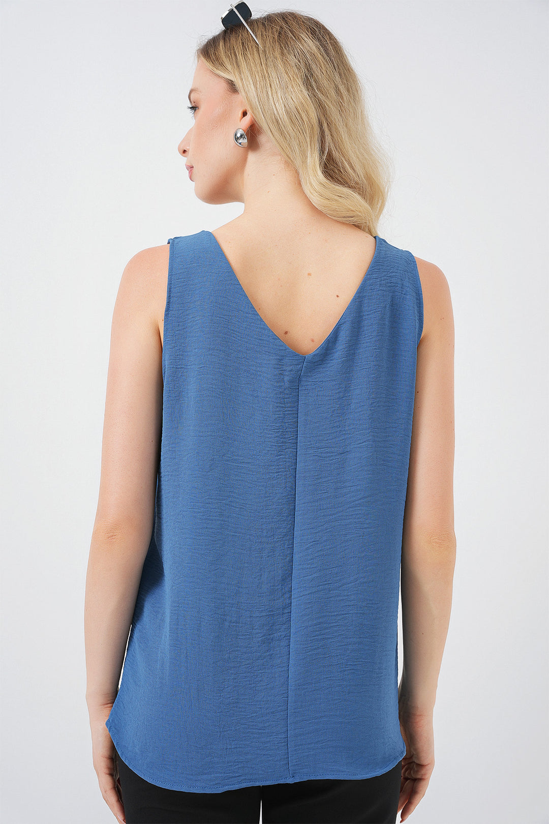 Bigdart Blouse à col en V sans manches 950 - Foncé Bleu