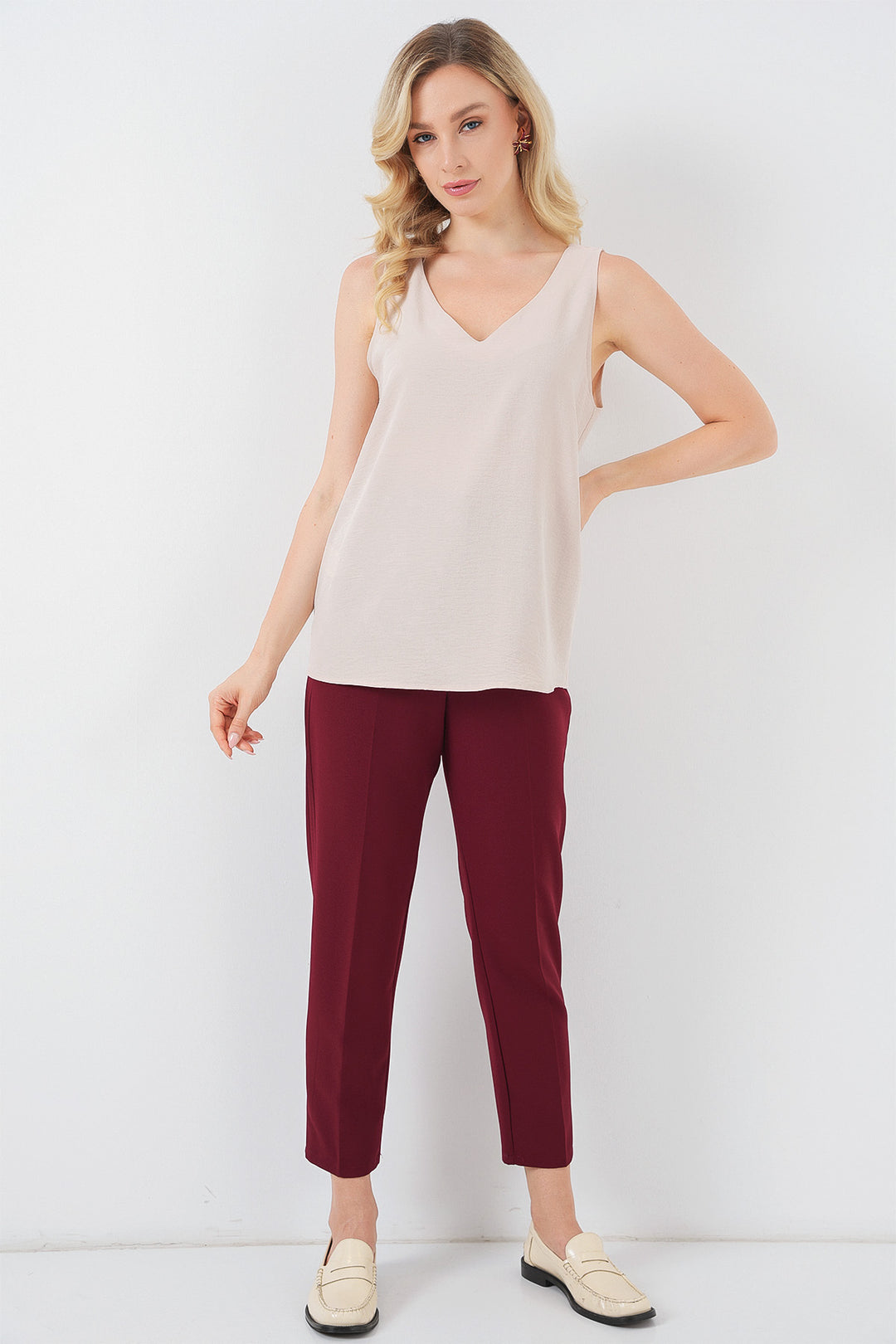 Bigdart Blouse sans manches à décolleté en V 950 - Crème