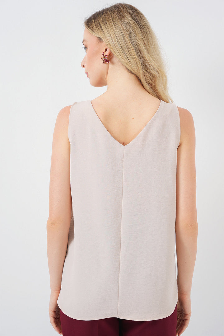 Bigdart Blouse sans manches à décolleté en V 950 - Crème