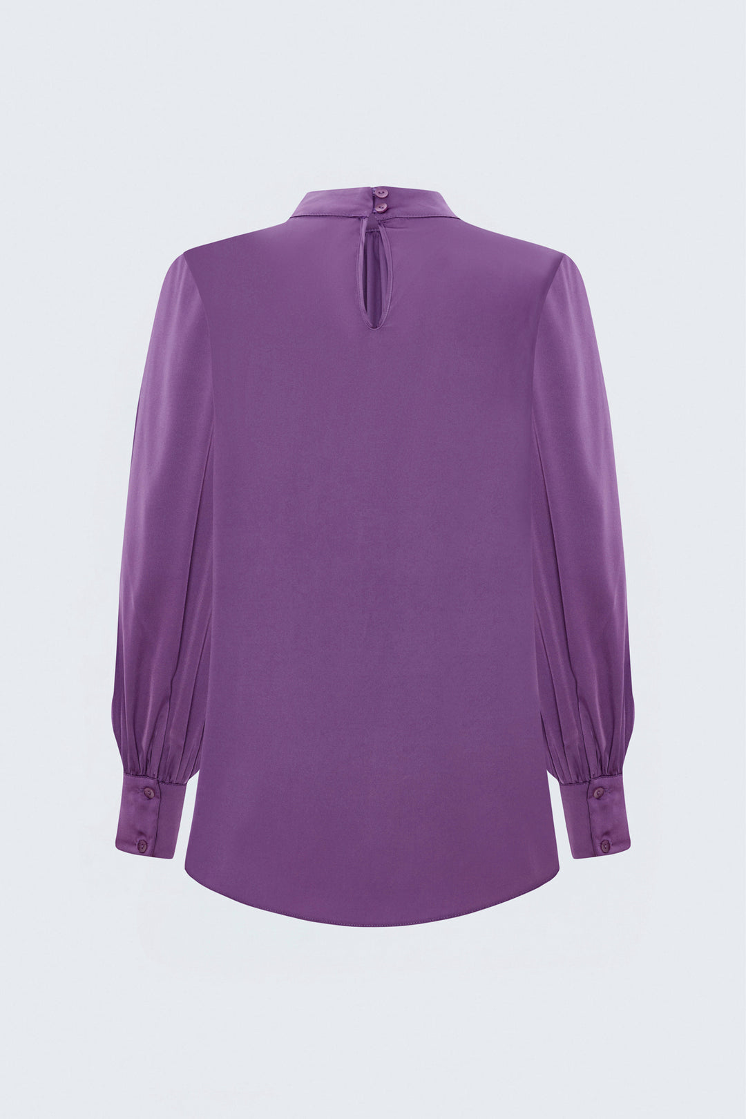 Sateen Blouse Satinée Détail Col - Violet