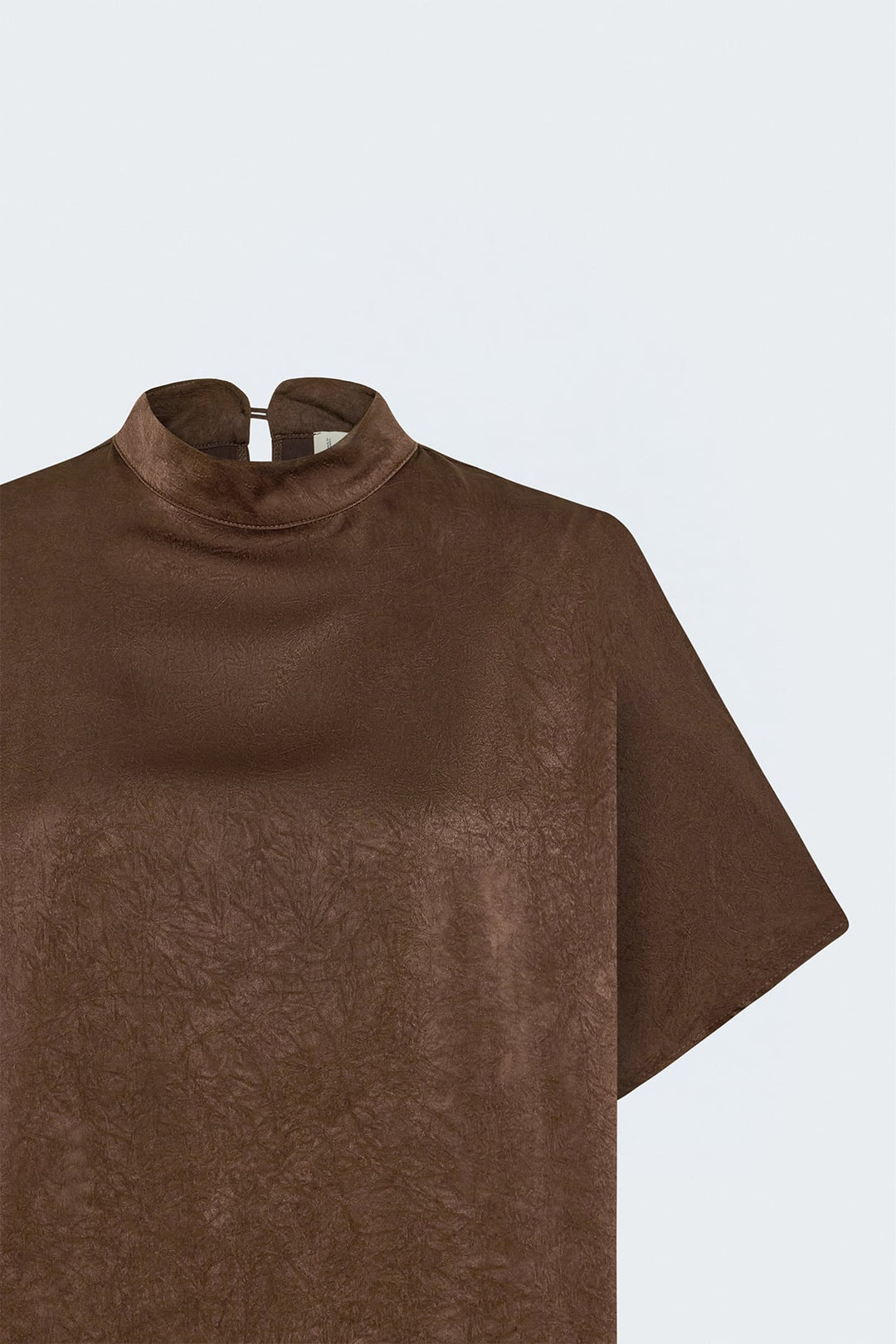 Sateen Blouse à manches chauve-souris - Clair Marron