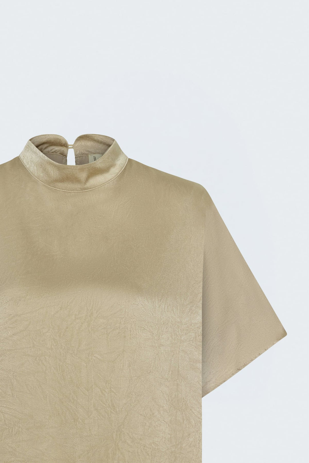 Sateen Blouse à Manches Chauve-souris - Beige