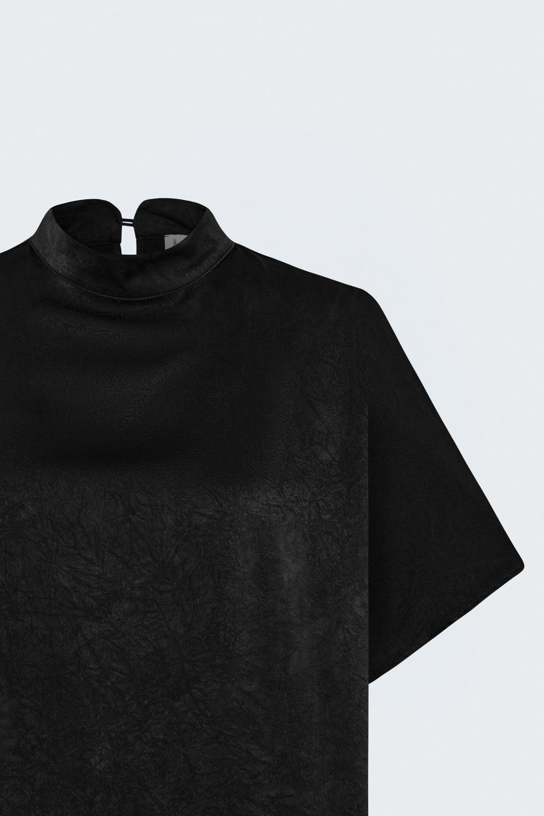 Sateen Blouse à manches chauve-souris - Noir