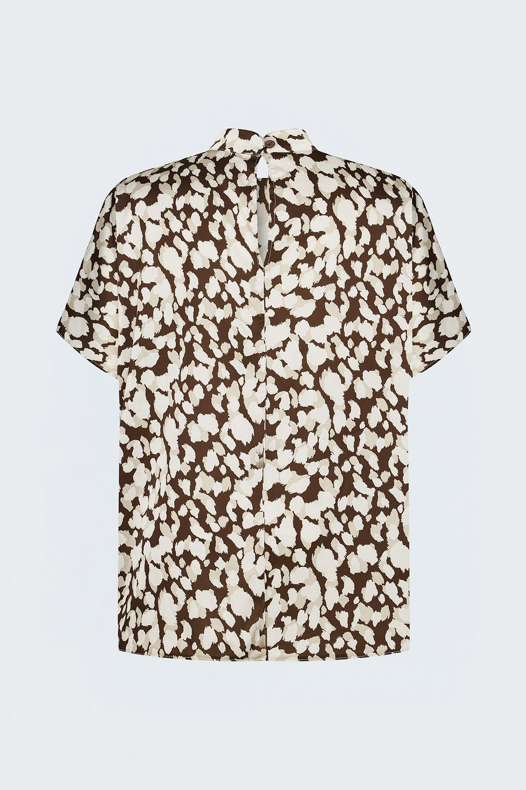 Sateen Blouse ample à manches chauve-souris - Marron / Beige