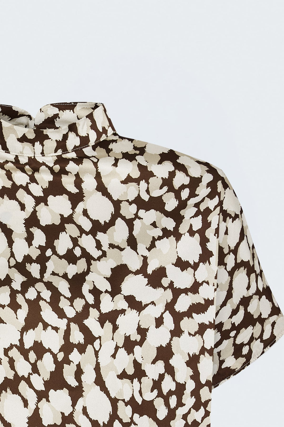 Sateen Blouse ample à manches chauve-souris - Marron / Beige