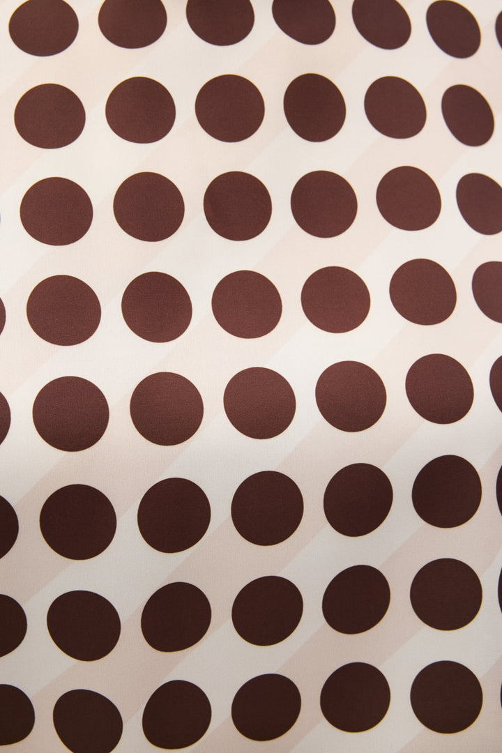 Sateen Blouse Ample à Manches Chauve-Souris - puanli Marron