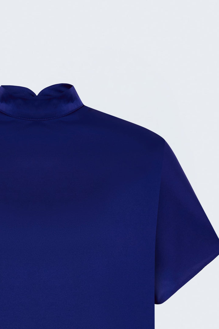 Sateen Tunique ample à manches chauve-souris - Bleu roi