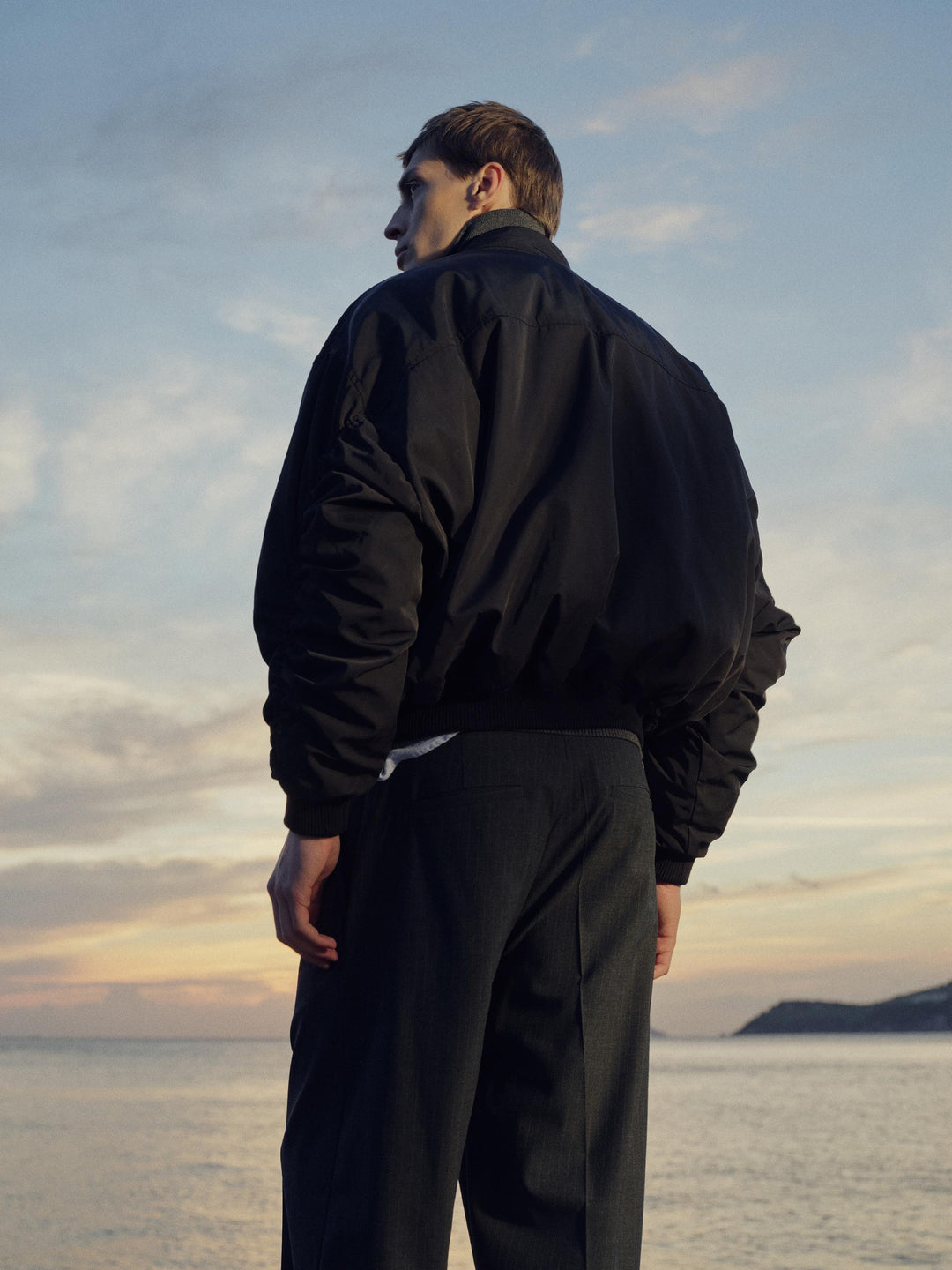 Giesto Veste bomber noire à manches chauve-souris - Noir