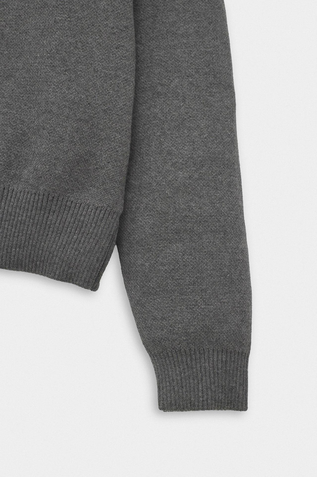 Giesto Pull en tricot anthracite à col montant à demi zip - Anthracite