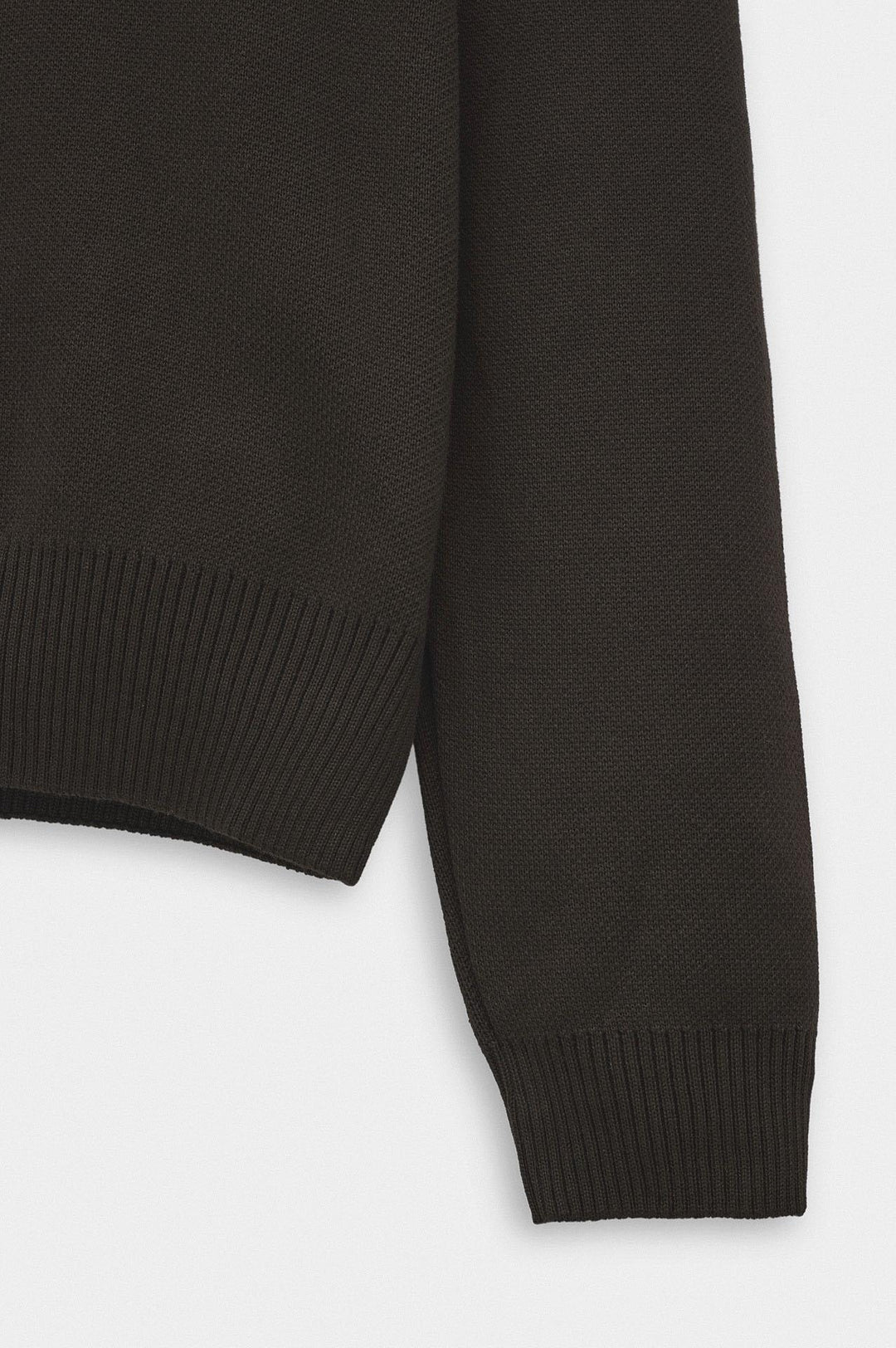 Giesto Pull en tricot marron à col montant à demi zip - Marron
