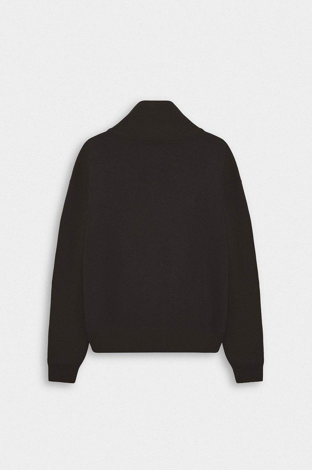 Giesto Pull en tricot marron à col montant à demi zip - Marron