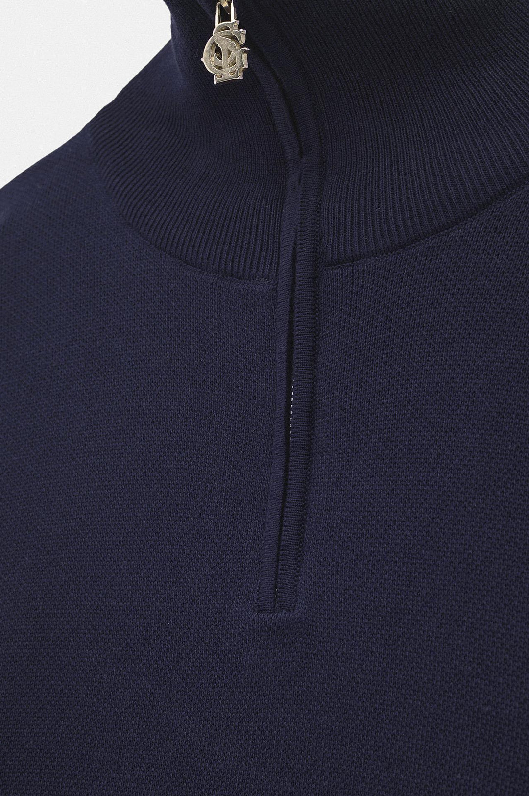 Giesto Pull en tricot bleu marine à col montant à demi zip - Bleu marine