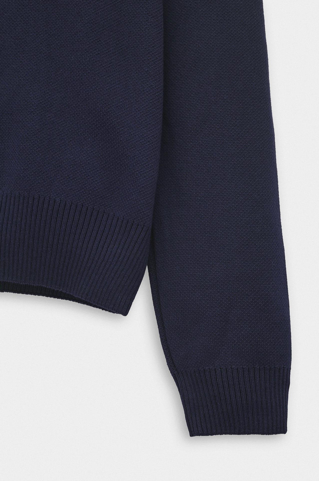Giesto Pull en tricot bleu marine à col montant à demi zip - Bleu marine