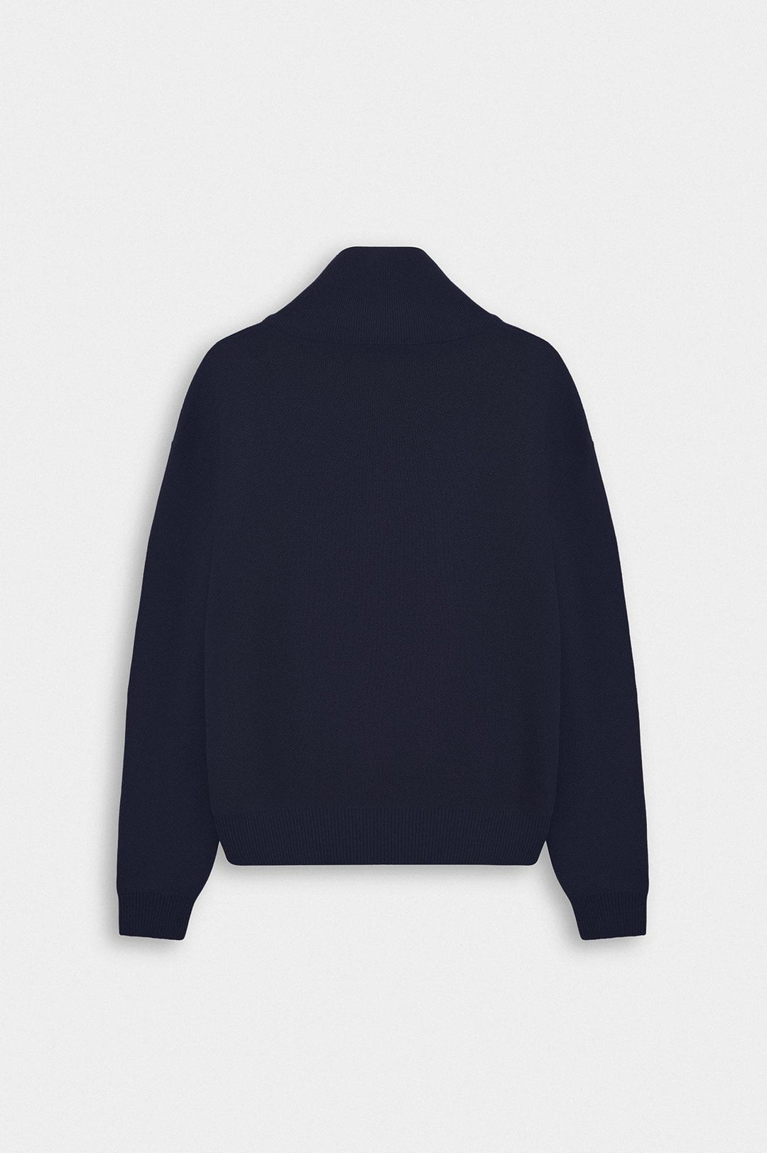 Giesto Pull en tricot bleu marine à col montant à demi zip - Bleu marine
