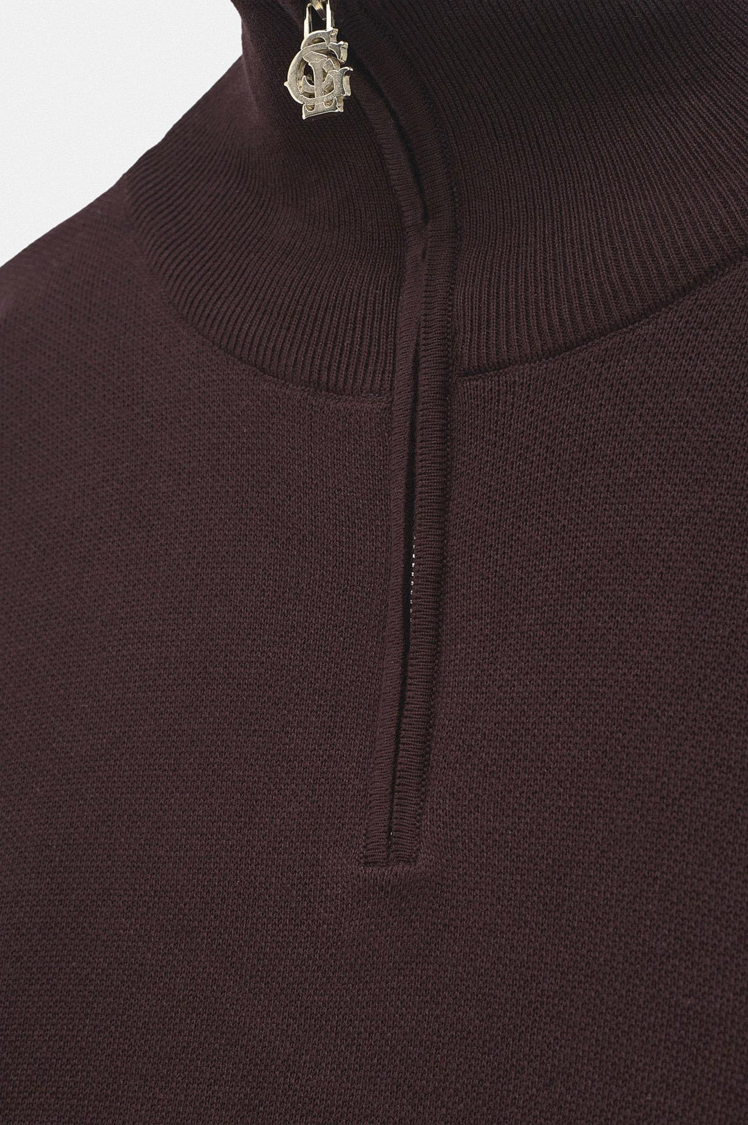 Giesto Pull en tricot bordeaux à col roulé avec demi-fermeture éclair - Bordeaux