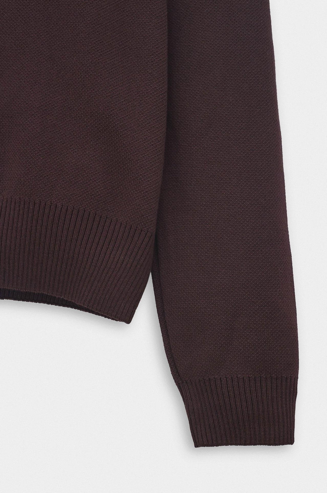 Giesto Pull en tricot bordeaux à col roulé avec demi-fermeture éclair - Bordeaux