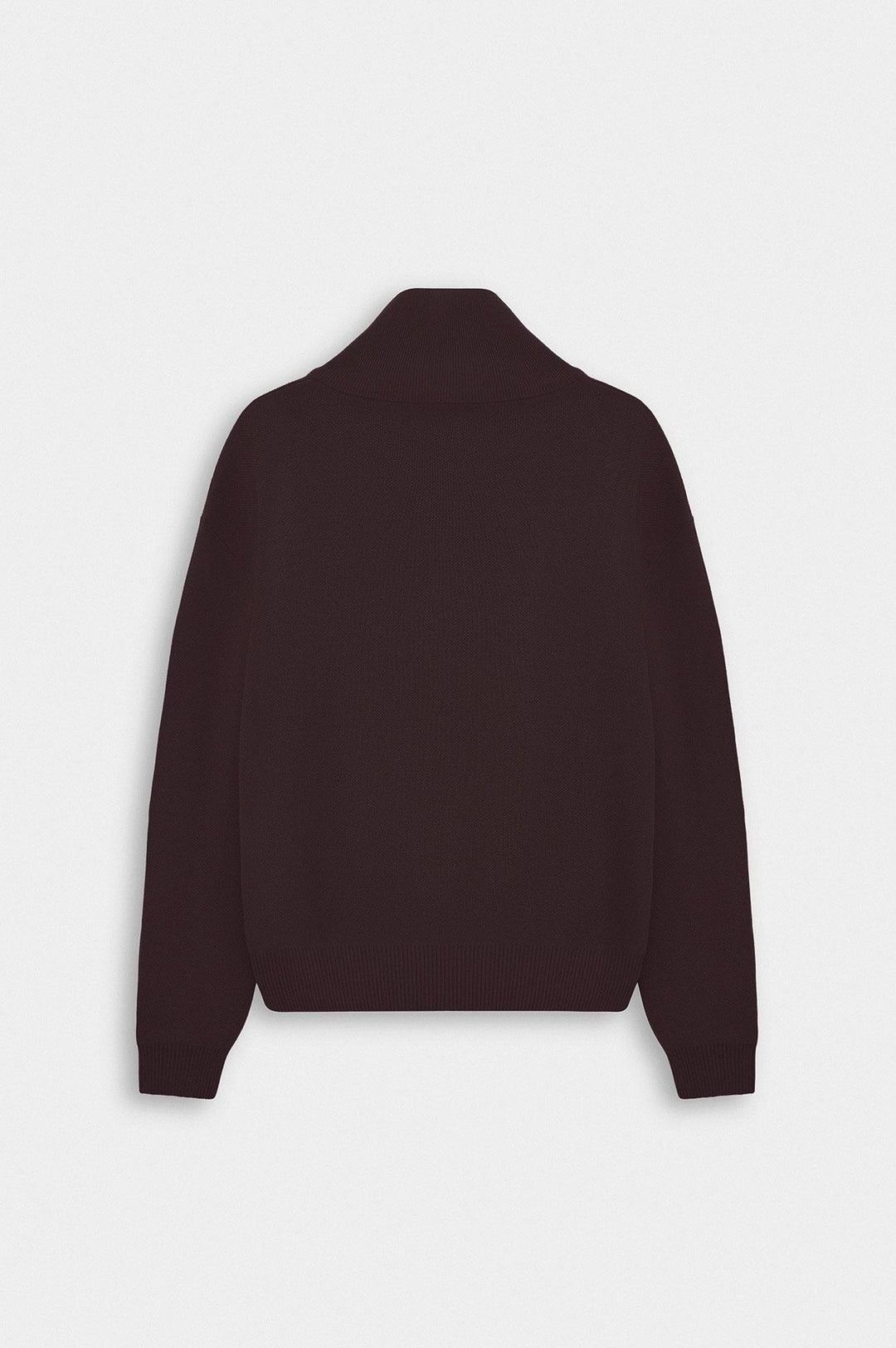 Giesto Pull en tricot bordeaux à col roulé avec demi-fermeture éclair - Bordeaux