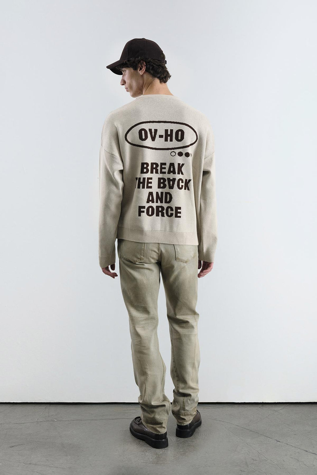 Giesto Pull en tricot beige avec inscription - Beige