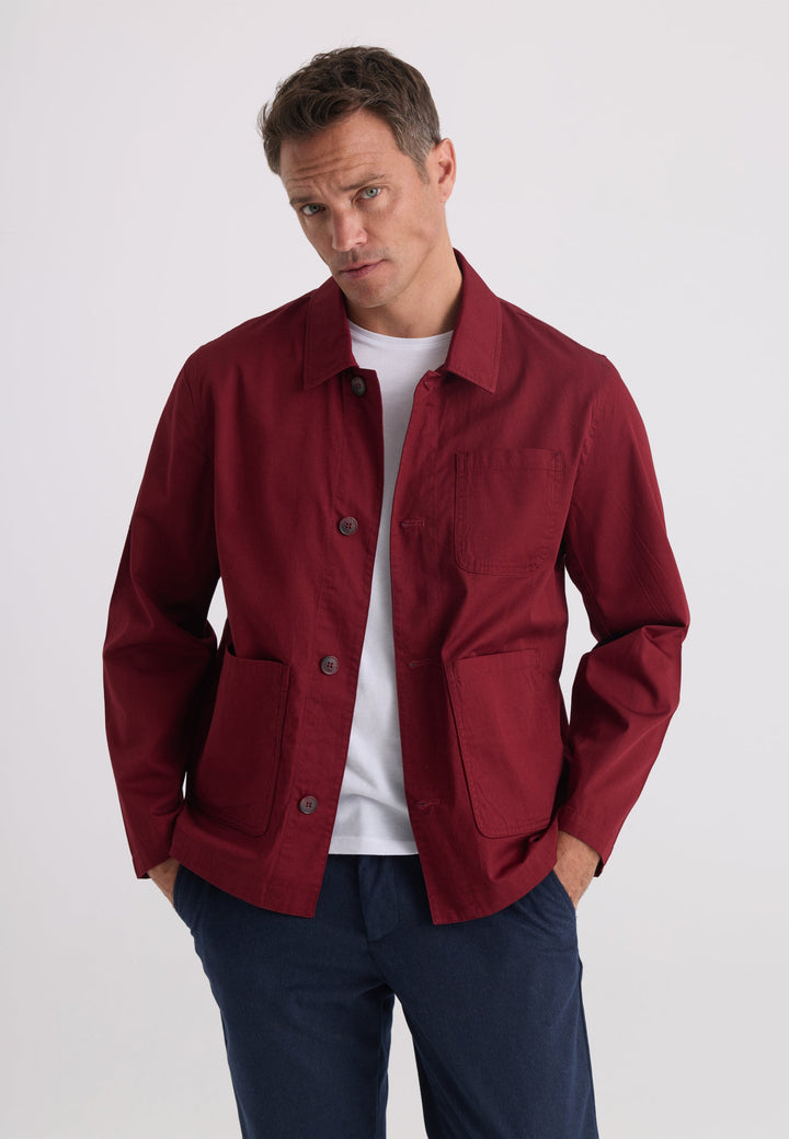 Felix Hardy Veste Worker Homme 100% Coton - Bordeaux