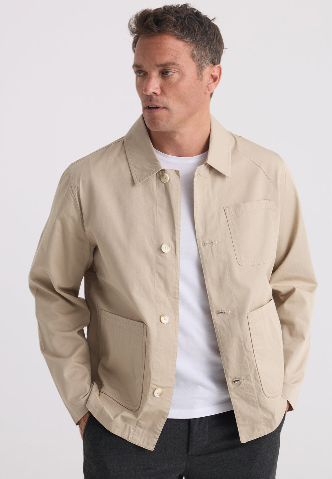 Felix Hardy Veste Worker Homme 100% Coton - Beige
