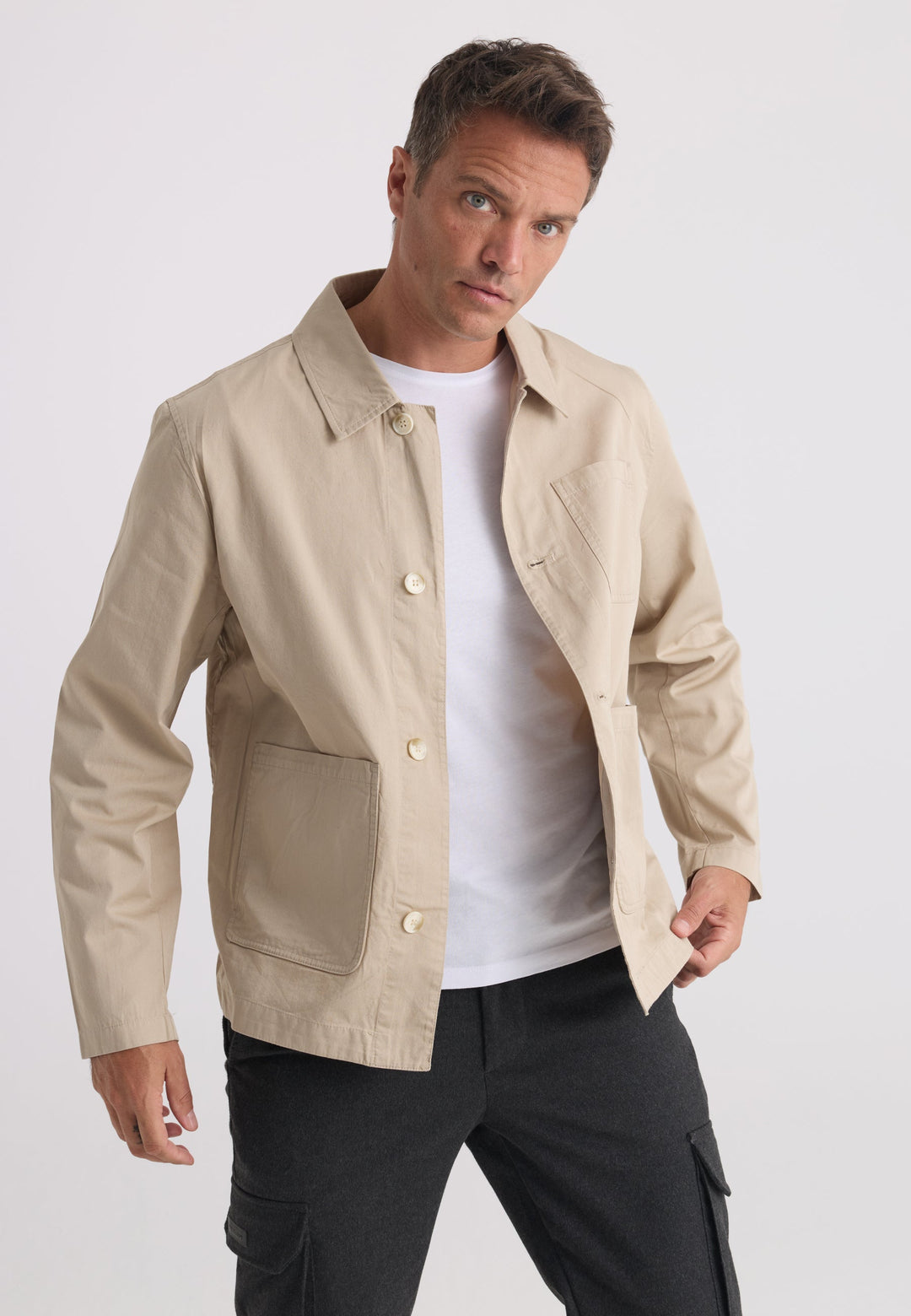 Felix Hardy Veste Worker Homme 100% Coton - Beige