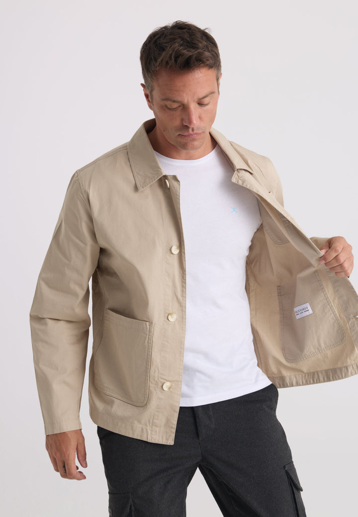 Felix Hardy Veste Worker Homme 100% Coton - Beige