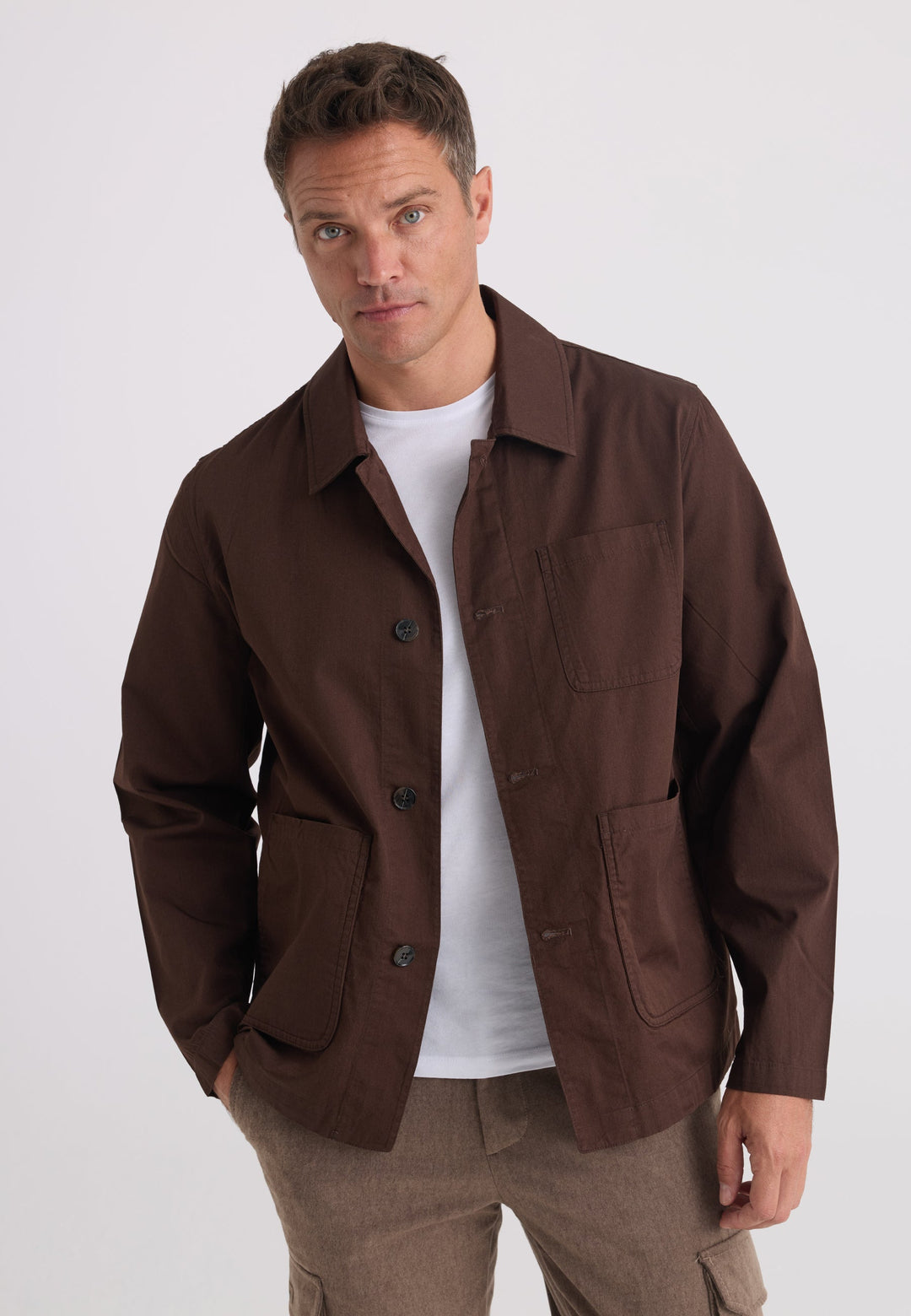 Felix Hardy Veste Worker en 100% coton pour homme - Marron