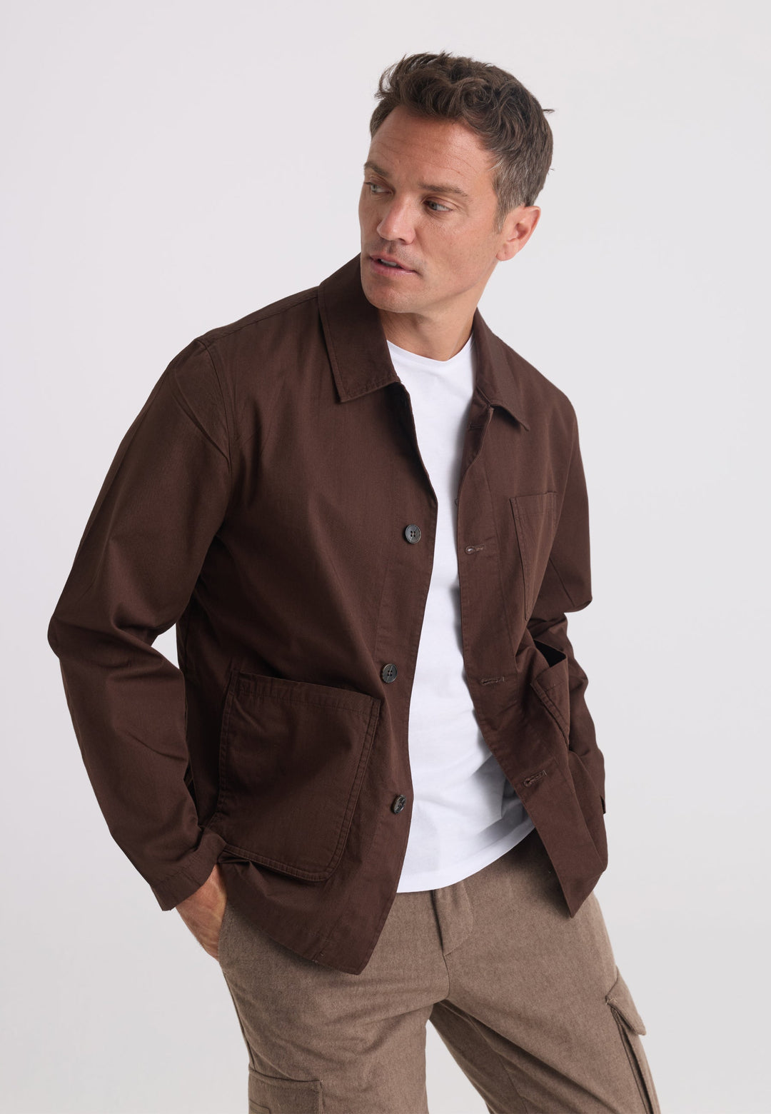 Felix Hardy Veste Worker en 100% coton pour homme - Marron
