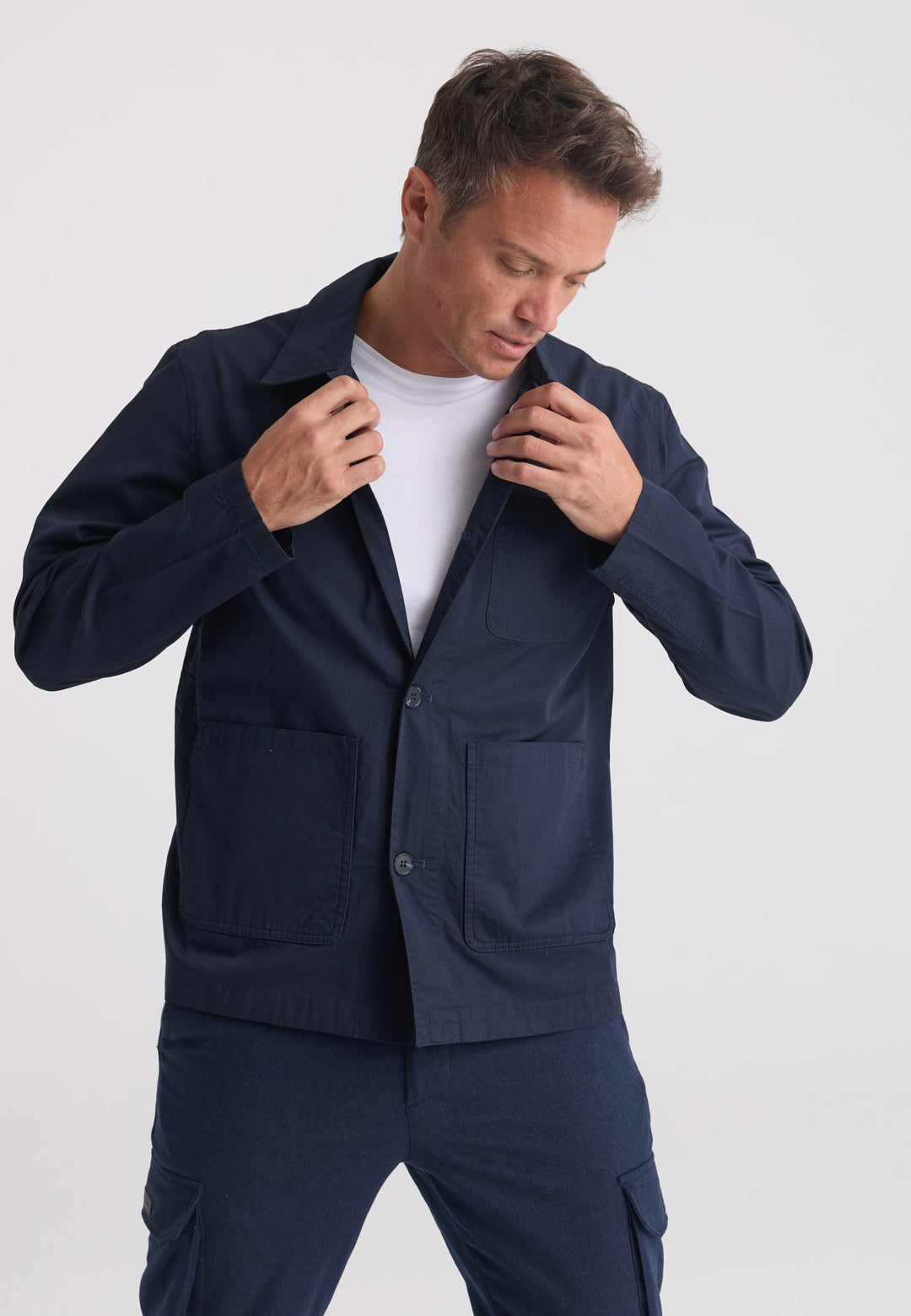 Felix Hardy Veste Worker en 100% coton pour homme - Bleu marine