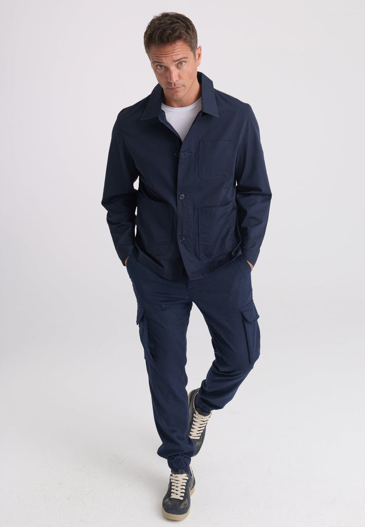 Felix Hardy Veste Worker en 100% coton pour homme - Bleu marine