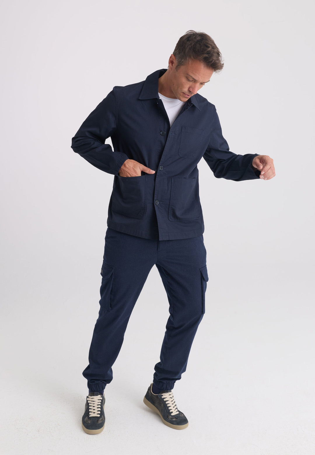 Felix Hardy Veste Worker en 100% coton pour homme - Bleu marine