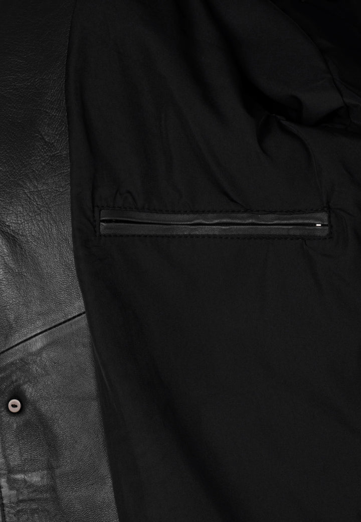 Felix Hardy Veste Blazer en Cuir pour Homme - Noir