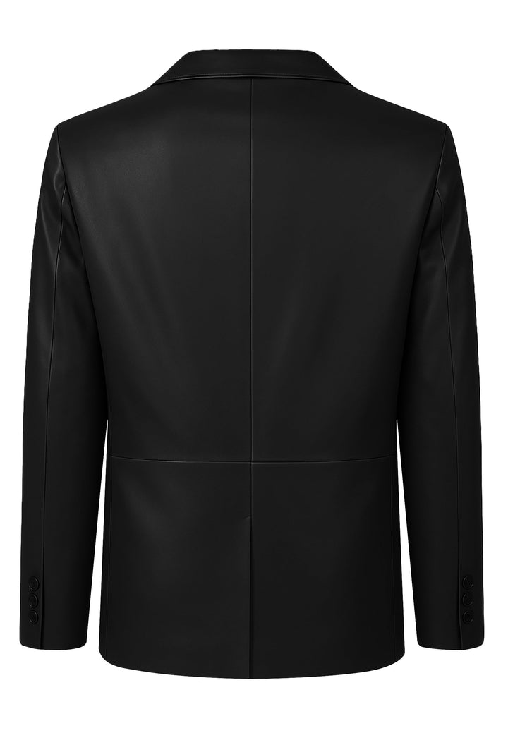 Felix Hardy Veste Blazer en Cuir pour Homme - Noir
