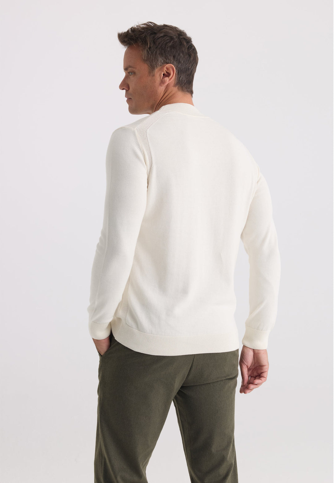 Felix Hardy Pull tricot homme col montant - Écru
