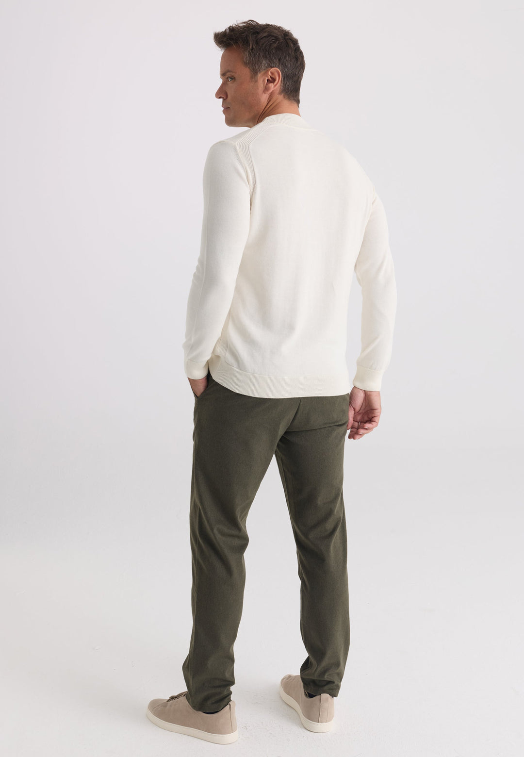 Felix Hardy Pull tricot homme col montant - Écru