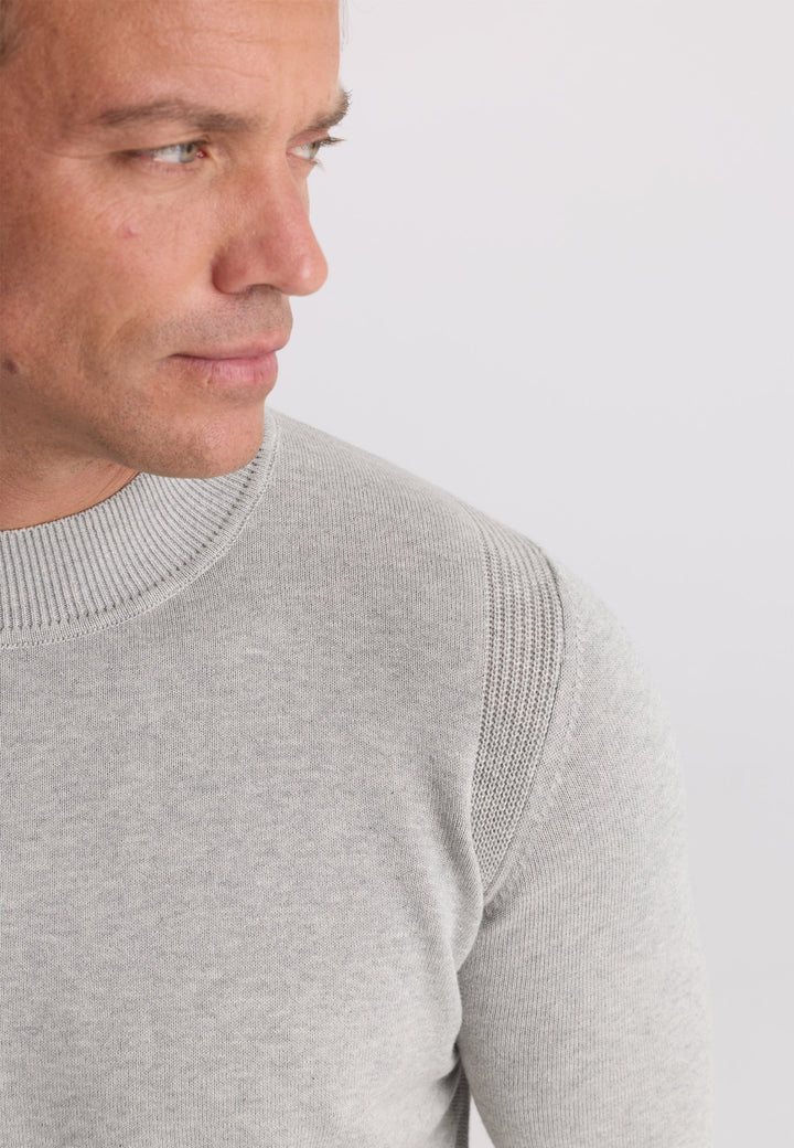 Felix Hardy Pull tricot homme col montant - Gris