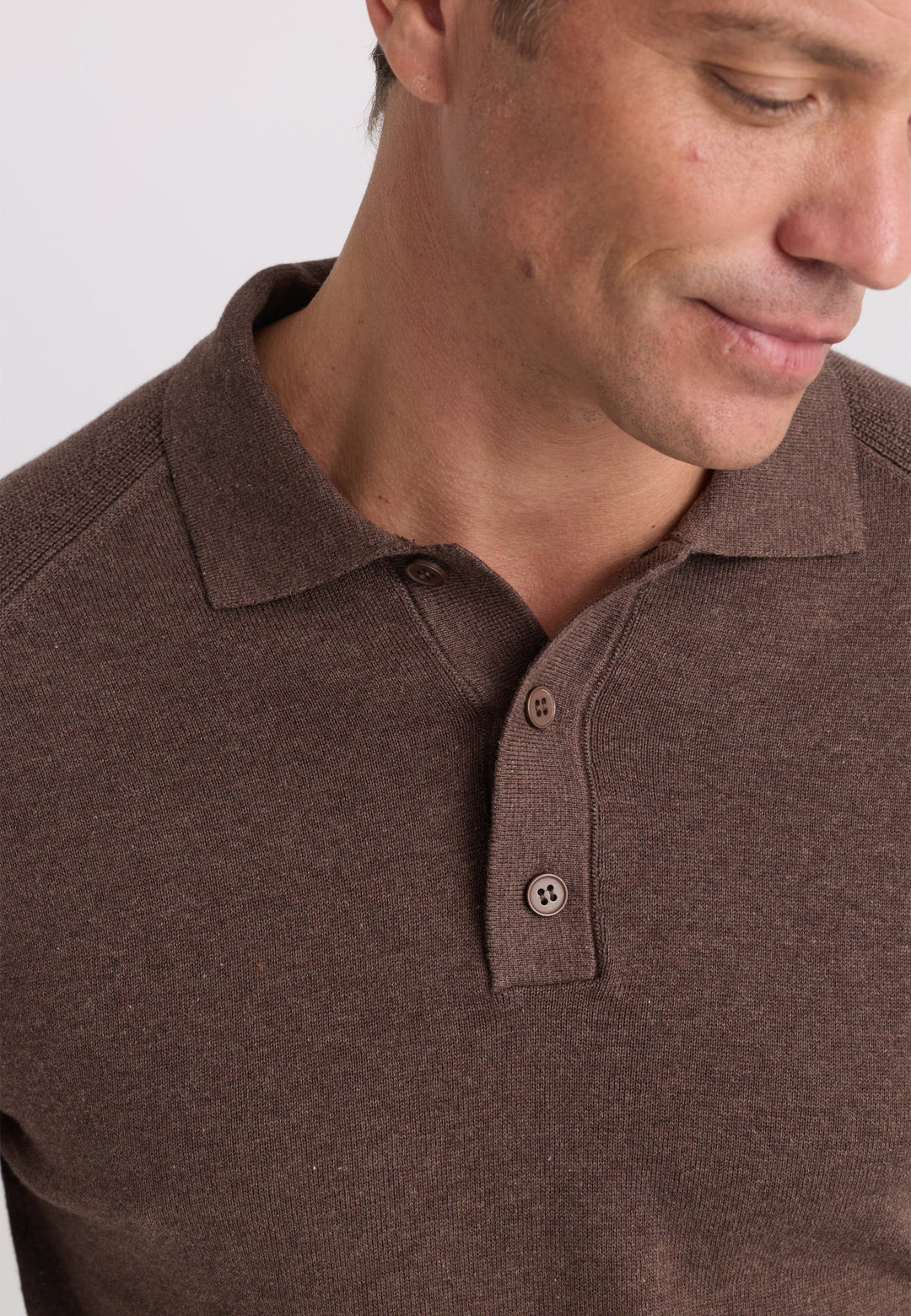 Felix Hardy Pull Tricot à Col Polo pour Homme - Marron