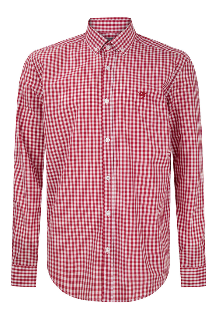 Felix Hardy Chemise à carreaux à manches longues pour homme - Bordeaux
