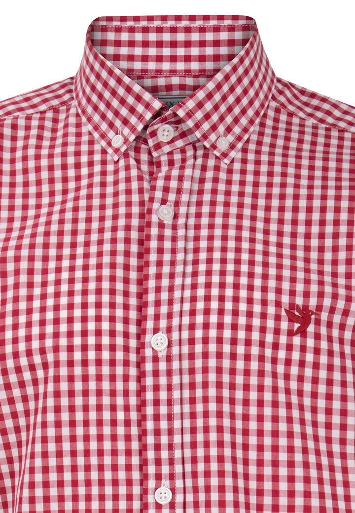 Felix Hardy Chemise à carreaux à manches longues pour homme - Bordeaux