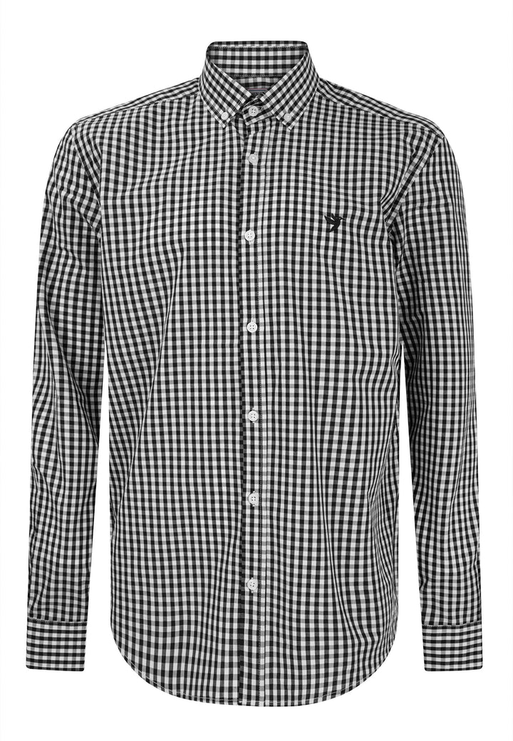 Felix Hardy Chemise à carreaux à manches longues pour homme - Noir