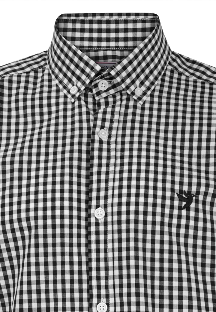 Felix Hardy Chemise à carreaux à manches longues pour homme - Noir
