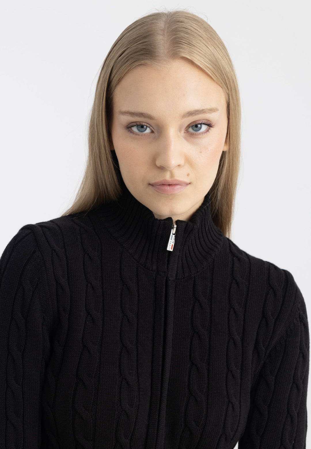 Felix Hardy Gilet en tricot à fermeture éclair pour femme - Noir