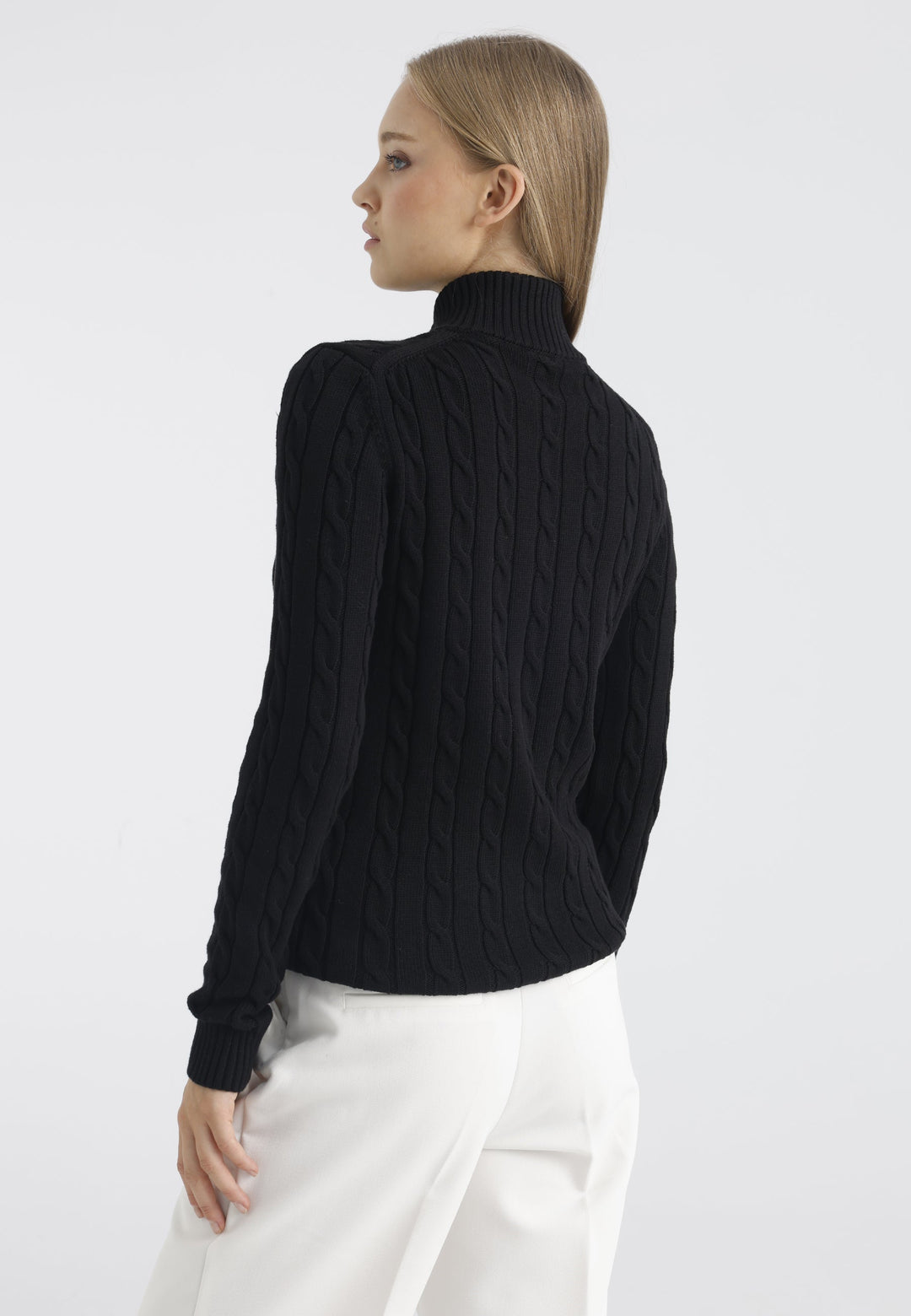 Felix Hardy Gilet en tricot à fermeture éclair pour femme - Noir