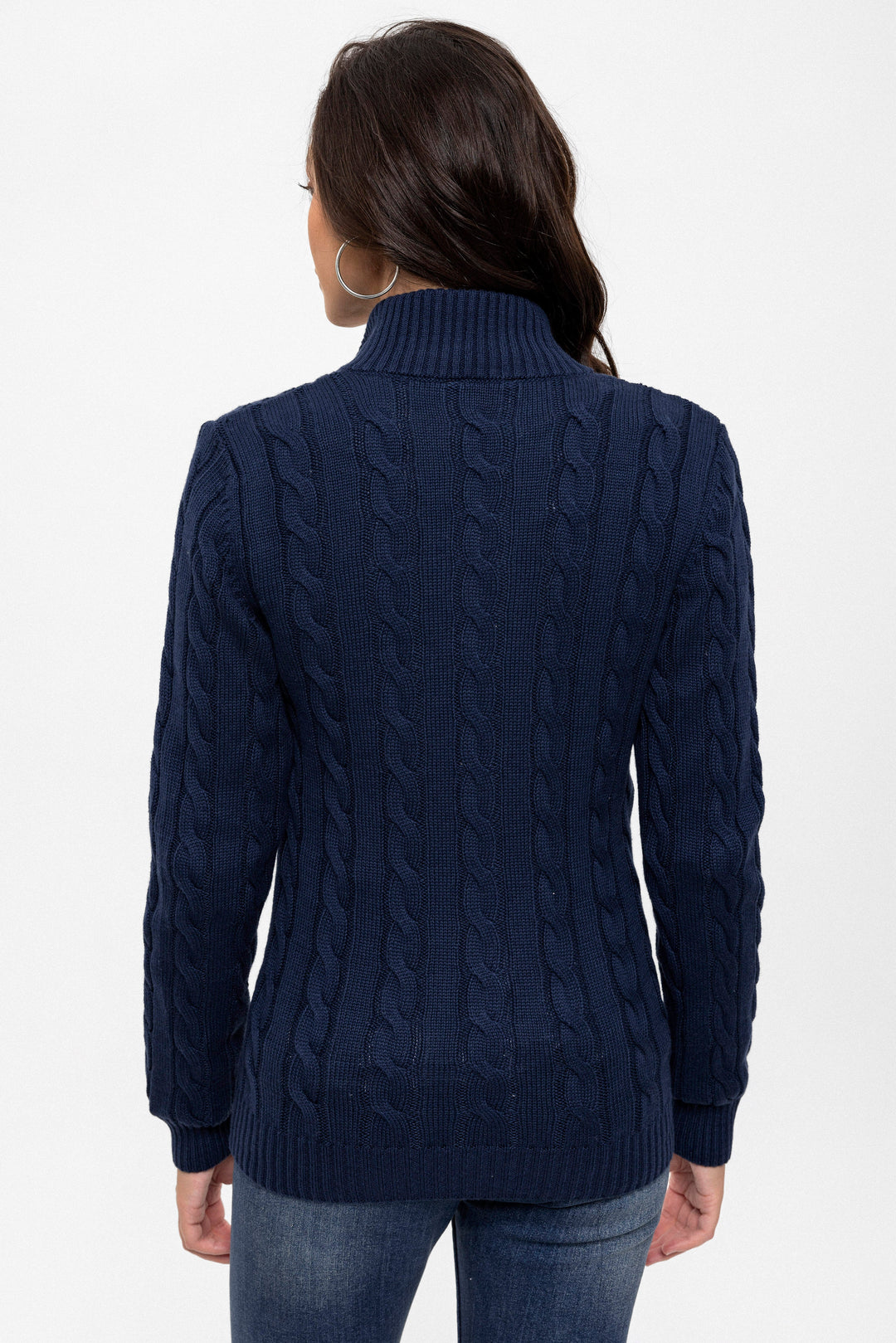 Felix Hardy Gilet en tricot à fermeture éclair pour femme - Bleu marine