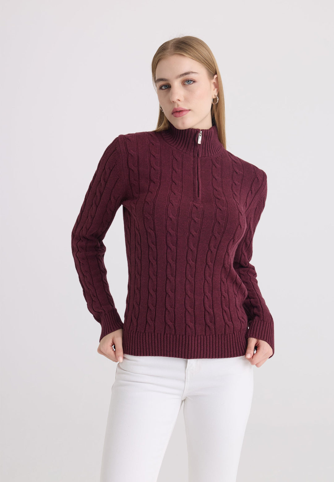 Felix Hardy Cable-knit half-zip sweater - Black